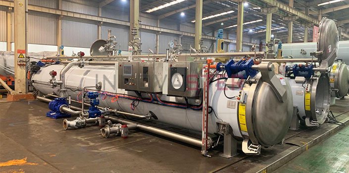 10m Long Steam Retort Installed at Canned Sardines Factory