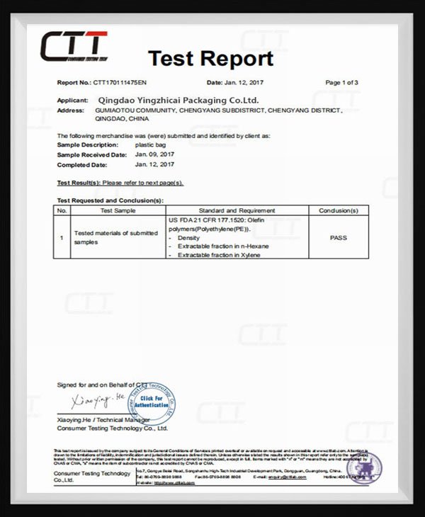 CTT test report